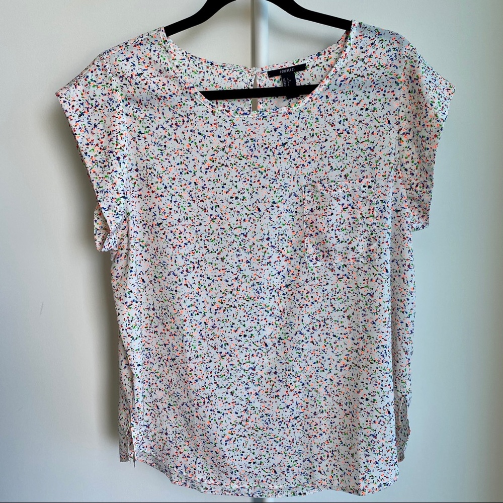 Forever 21 Colorful Spotted Top | Large